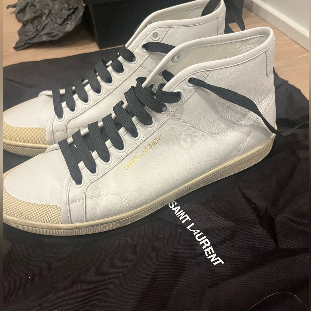 Authentic Yves Saint Laurent hi top leather sneaker